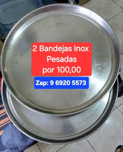 2 Bandejas para restaurante inox pesadas