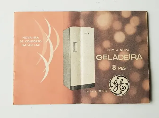 Colecionável Vintage - Antigo Manual de Instruções Geladeira General Electric - Anos 50