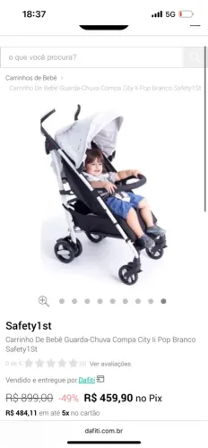 Carrinho de bebê Guarda chuva Compa City li Safety 1st