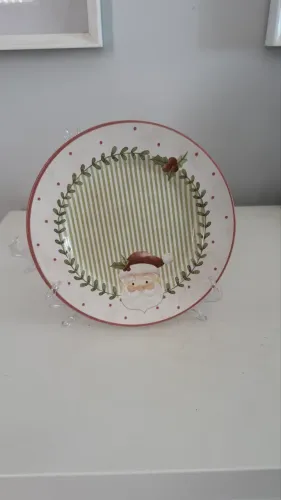 Prato raso sobremesa natal mesa decoração 