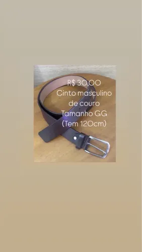Cinto masculino tamamho GG (couro)