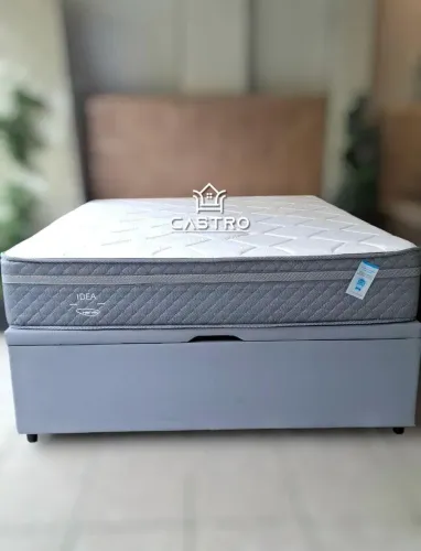 Base baú+Colchão casal em molas ensacadas conforto com a economia de espaço ideal pra vc! 