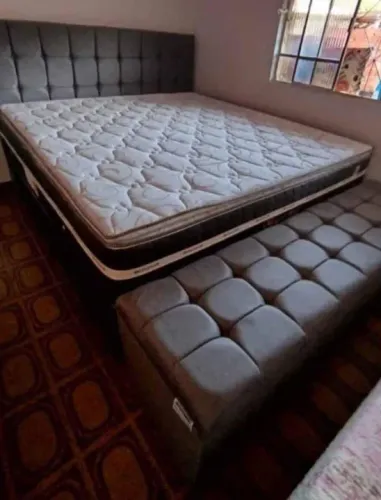 Cama Box Queen +  cabeceira +recamier 