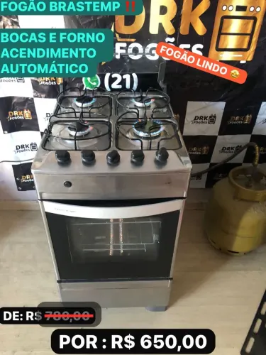 Fogão Brastemp inox 4 bocas automático 