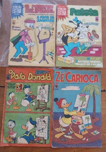 4 gibis prof pardal - pateta-pato Donald é Zé carioca