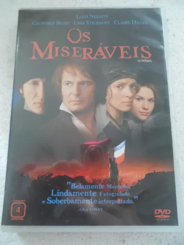 DVD Os Miseráveis Liam Neeson Uma Thurman DVD nacional e original