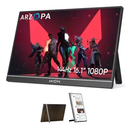 Monitor Portátil Arzopa Z1fc 16,1'' 144hz Ultrafino 1080p Fhd Ips Hdmi Usb-c Tela Extendid