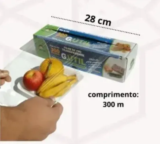 Filme de PVC 28cm x 300m com Trilho Cortante