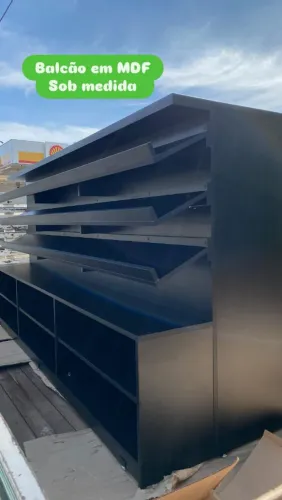 Balcão em MDF feito sob medida - 2,20 x 1,10 preto 