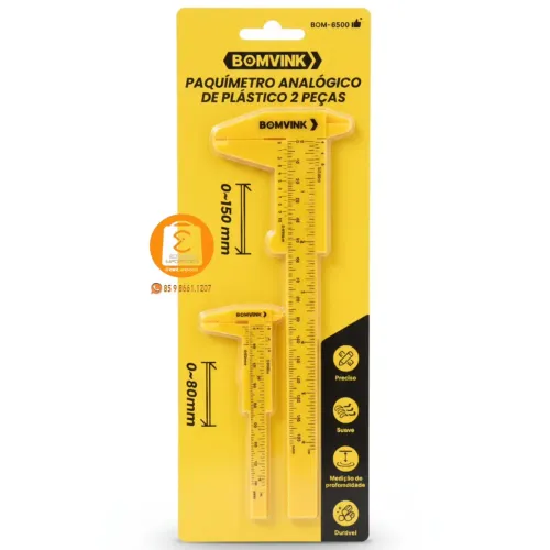 Kit Paquímetro Analógico De Plástico 150mm+ 80MM 2 Peças