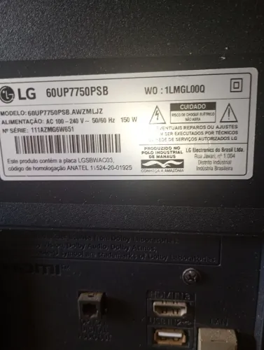 Tv LG 60UP7750PSB tela trincada