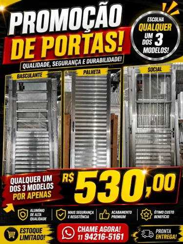 Promoção de portas social,basculante,palheta