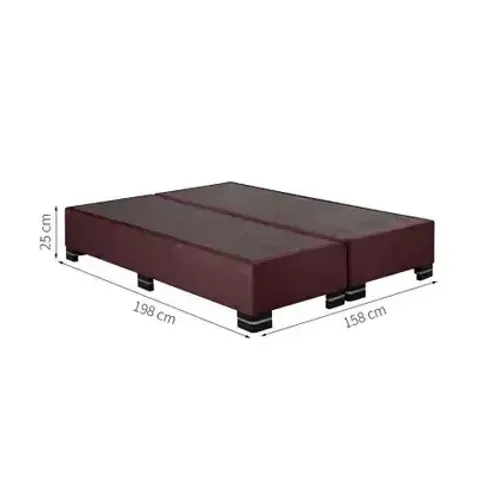 Cama Base Box Casal Suede Vinho