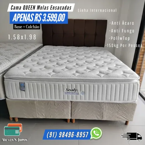 CAMA QUEEN SEALY COMFORTGEL TOP DE LINHA