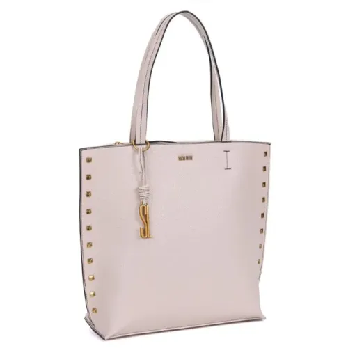 Bolsa Santa Lolla Shopper Floater Bege Tachas Alça De Ombro