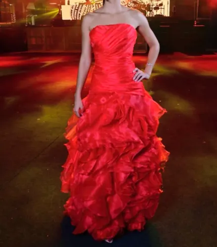 Vestido de organza de seda - confeccionado em atelier - usado apena uma vezem atelier
