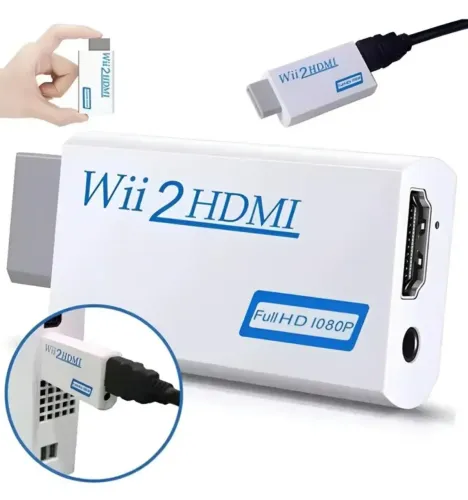 Adaptador HDMI para TVs modernas Nintendo Wii.