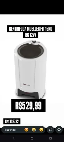 Centrífuga 15 kg 127 volts /$529,99 Branca