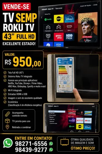 Tv tcl 43 polegadas