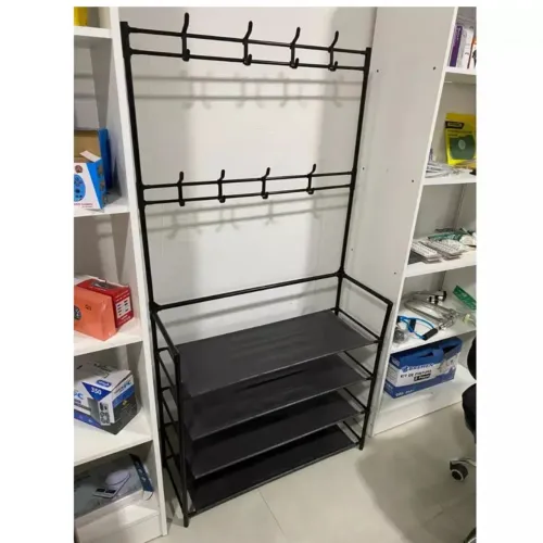 Arara 4 Andares Multiuso c/Sapateira , Cabideiro e Suporte p/Roupas , Tênis ,Closet Quarto