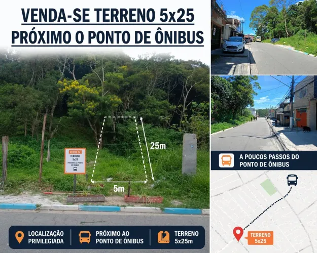 ? Venda-se terreno 5x25 (125m²)