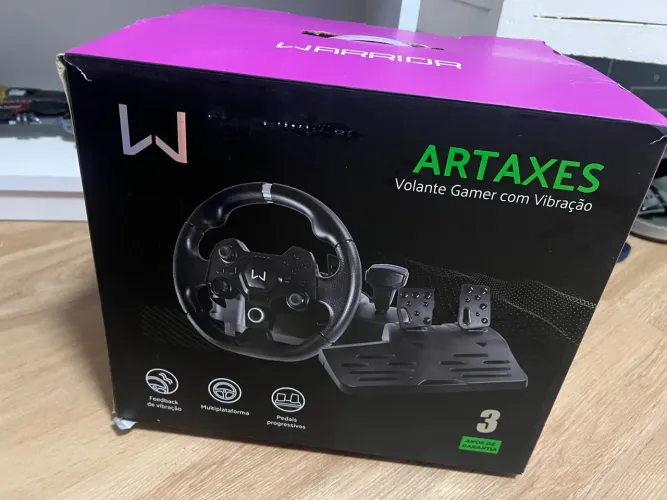 Volante + pedais Warrior Multilaser