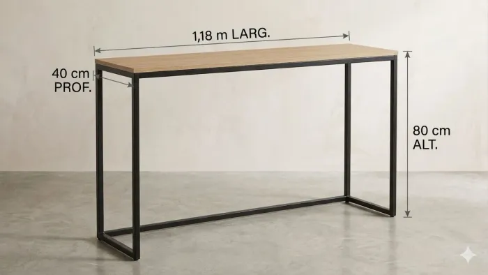 Mesa aparador multiuso estilo industrial