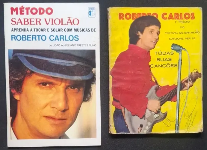 REVISTA ROBERTO CARLOS TABLATURA LETRAS DE MÚSICAS 2 FASCÍCULOS