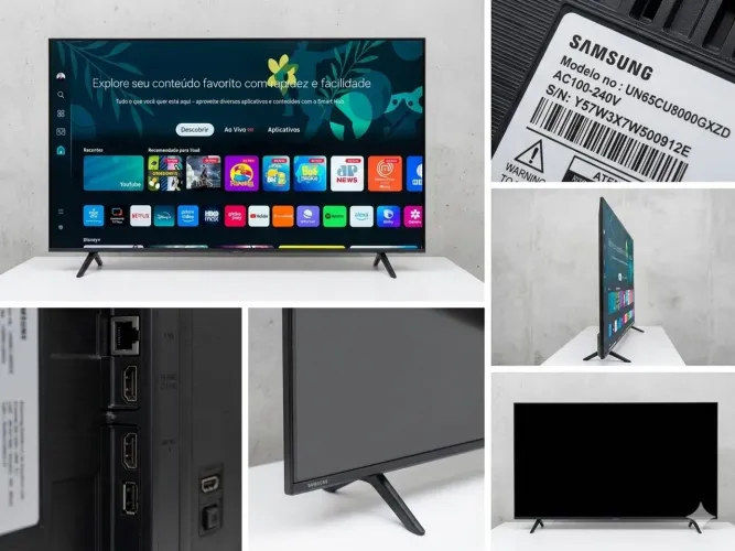 Smart TV Samsung 65 polegadas, modelo UN65CU8000.