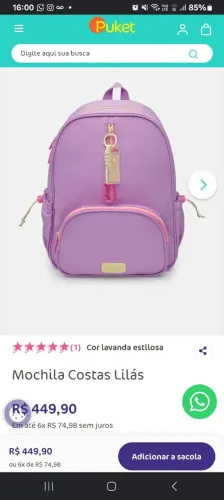 Mochila puket novo original 