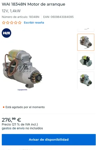 Motor arranque YAMAHA/MERCURY/HITACHI. 