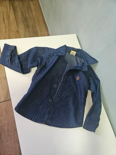 Camisa social jeans infantil menino