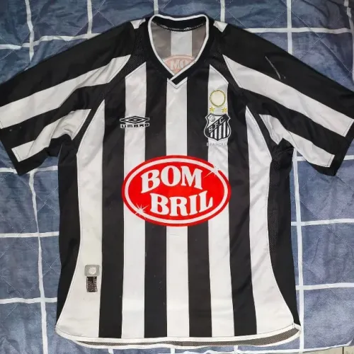camisa original 2002 santos umbro listrada tamanho gg 90 anos 2003