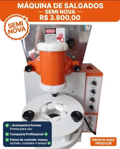 MÁQUINA DE SALGADOS COMPACTA PROFISSIONAL - SEMI NOVA - R$ 3.800,00