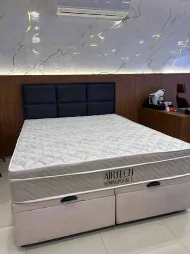 Colchão Airtech Spring Pocket Casal + Base box Casal 138x188x25- Select Colchões.