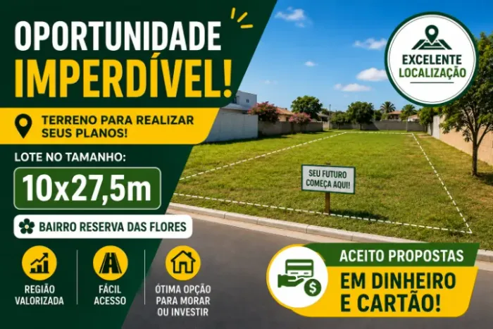 TERRENO - EXCELENTE LOCALIZAÇÃO 275m² ÁREA URBANA DE TIMON - MA