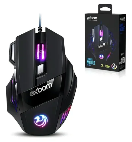Mouse Gamer Exbom RGB NOVO 