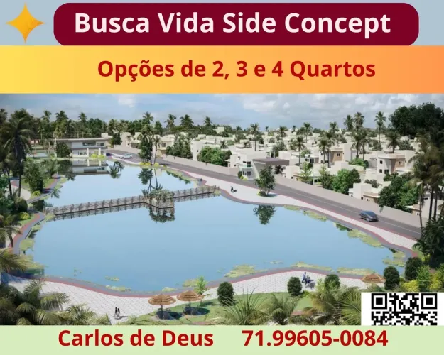 Atenção Abrantes: Busca Vida Side Concept, 2 quartos, 01 suíte, 70 m², 2 vagas, Área de La