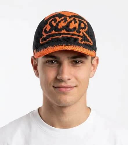 Boné de crochê Corinthians SCCP laranja