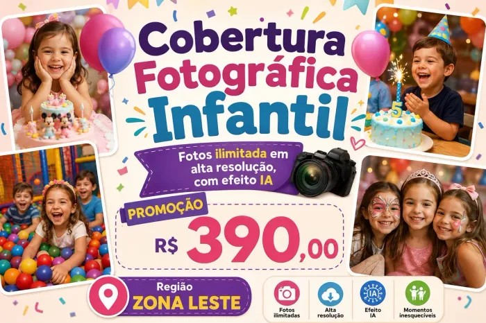 PROMOÇÃO COBERTURA FOTOGRAFICA INFANTIL