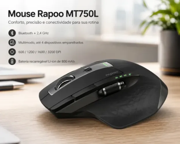 Mouse Rapoo MT750L (na caixa)