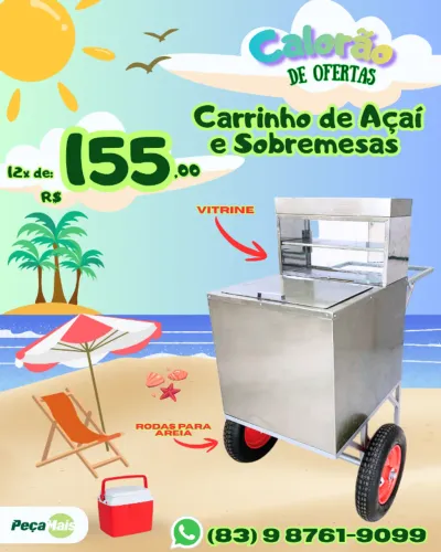 Carrinho de Açaí com Vitrine