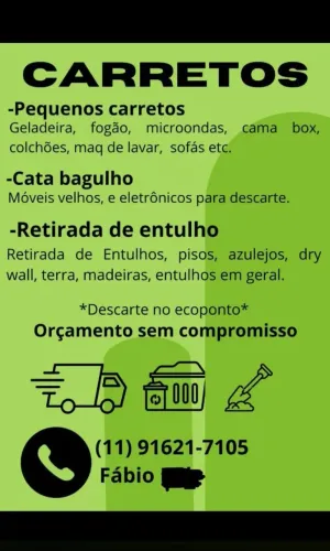 Cata Bagulho, Retirada de Entulhos, Pequenos Carretos