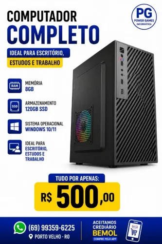 COMPUTADOR COMPLETO NOVO SOMOS LOJA