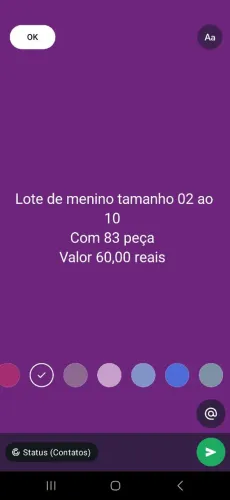Lote menino do 02 ao 10 valor 60,00 contém 83 peças