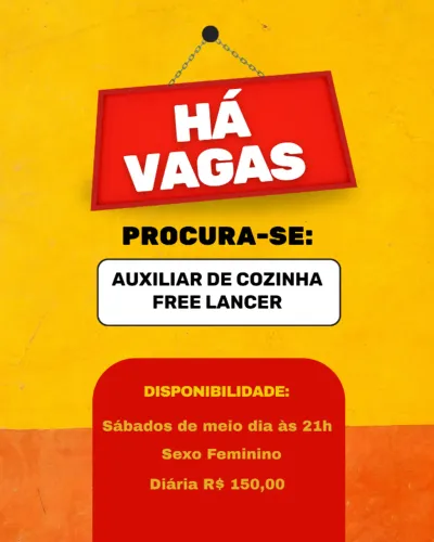 Auxiliar de Cozinha Free Lancer