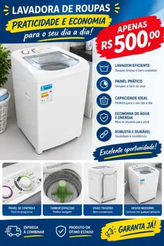Maquina de lavar consul 8kg só 500 reais