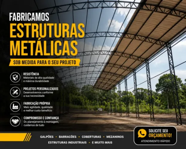 Fabricação de Estruturas Metálicas Sob Medida | Orçamento Rápido