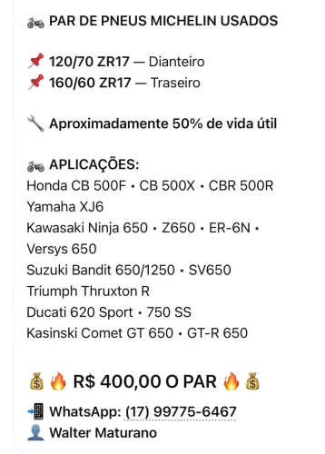? PAR DE PNEUS MICHELIN USADOS 50% de vida