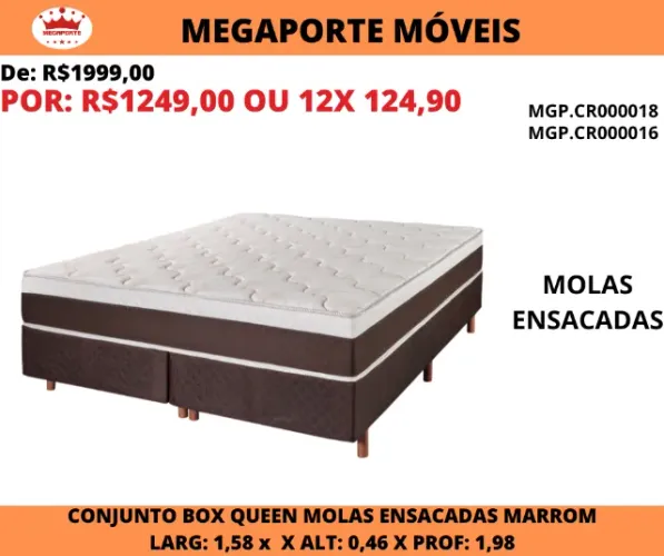 Conjunto Box Queen Size Molas Ensacadas